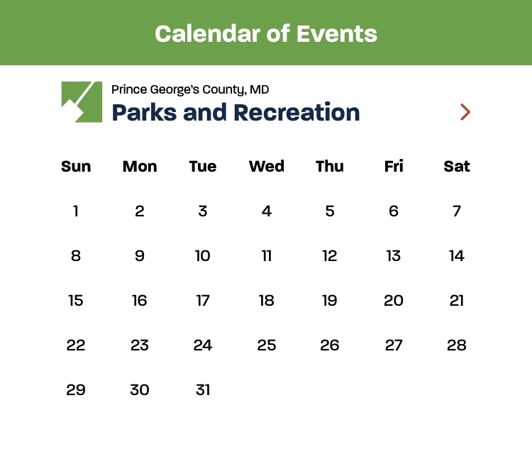 calendar icon with pg parks logo